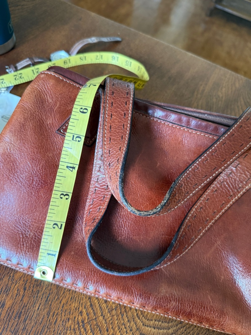 Fossil Mini Leather Handbag in Rich Chestnut Brown